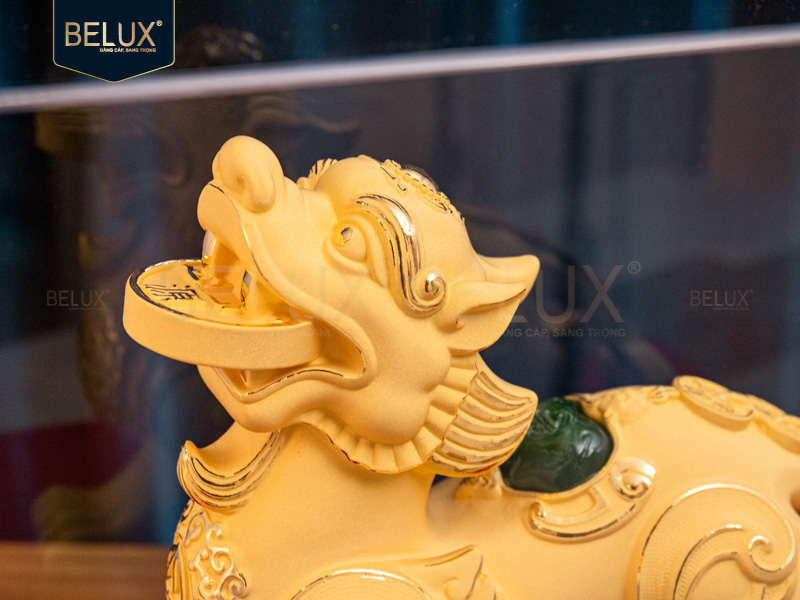 Tượng Tỳ Hưu dát vàng cát&nbsp;25x11x17.5cm